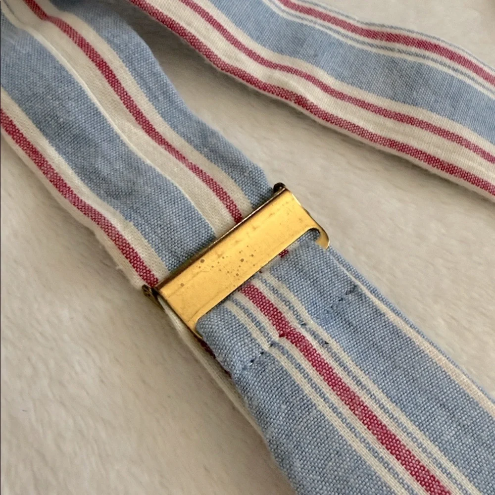 {VTG} Polo Ralph Lauren | 80s 90s Chambray Striped Braces Suspenders Made in USA - Picture 11 of 16